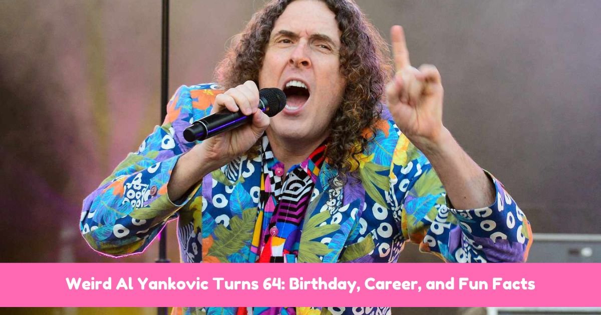 Weird Al Yankovic smiling during his 64th birthday celebration